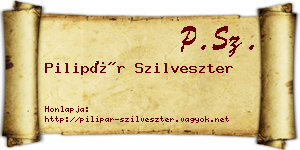 Pilipár Szilveszter névjegykártya